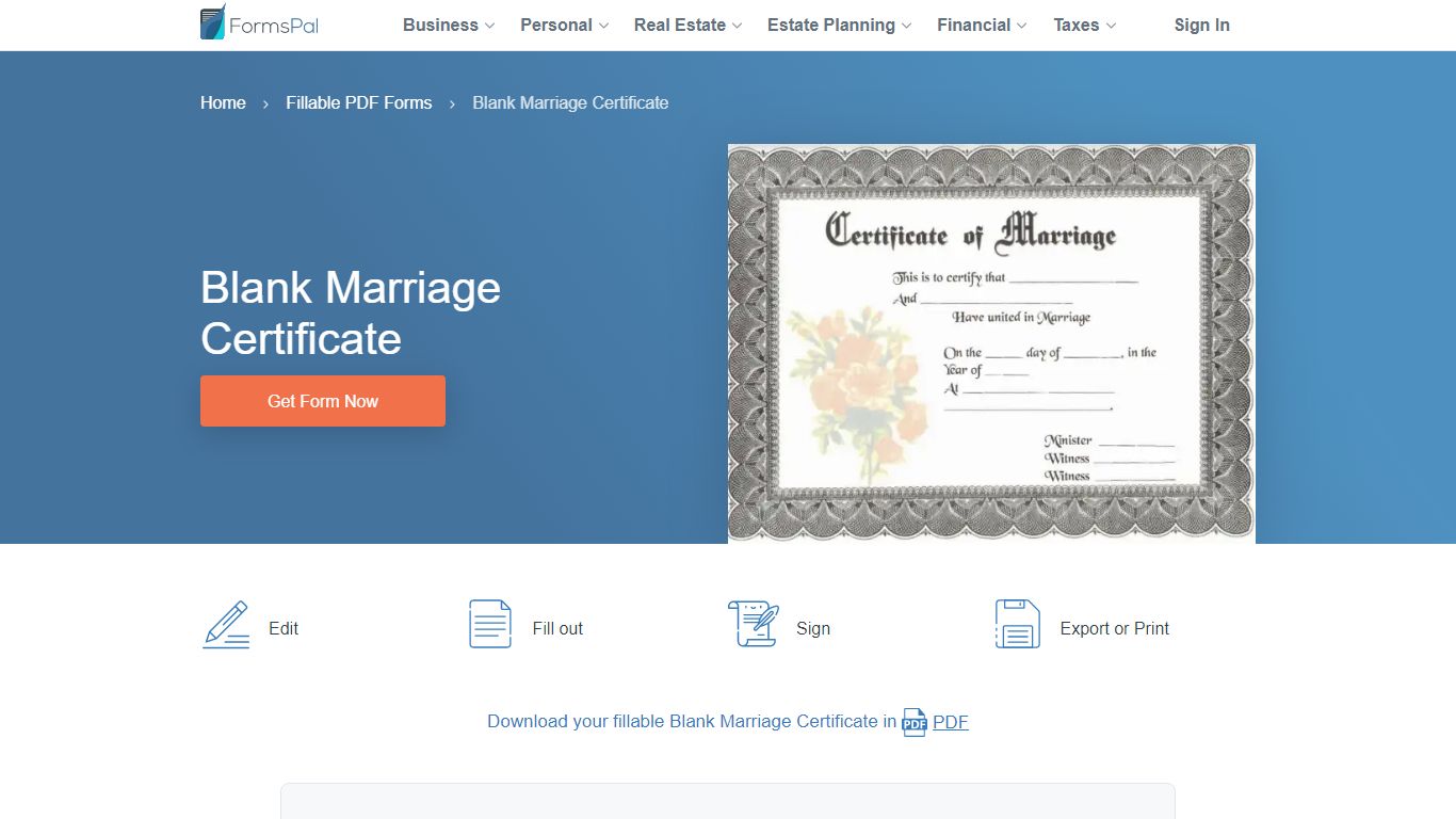 Marriage Certificate Pdf 
